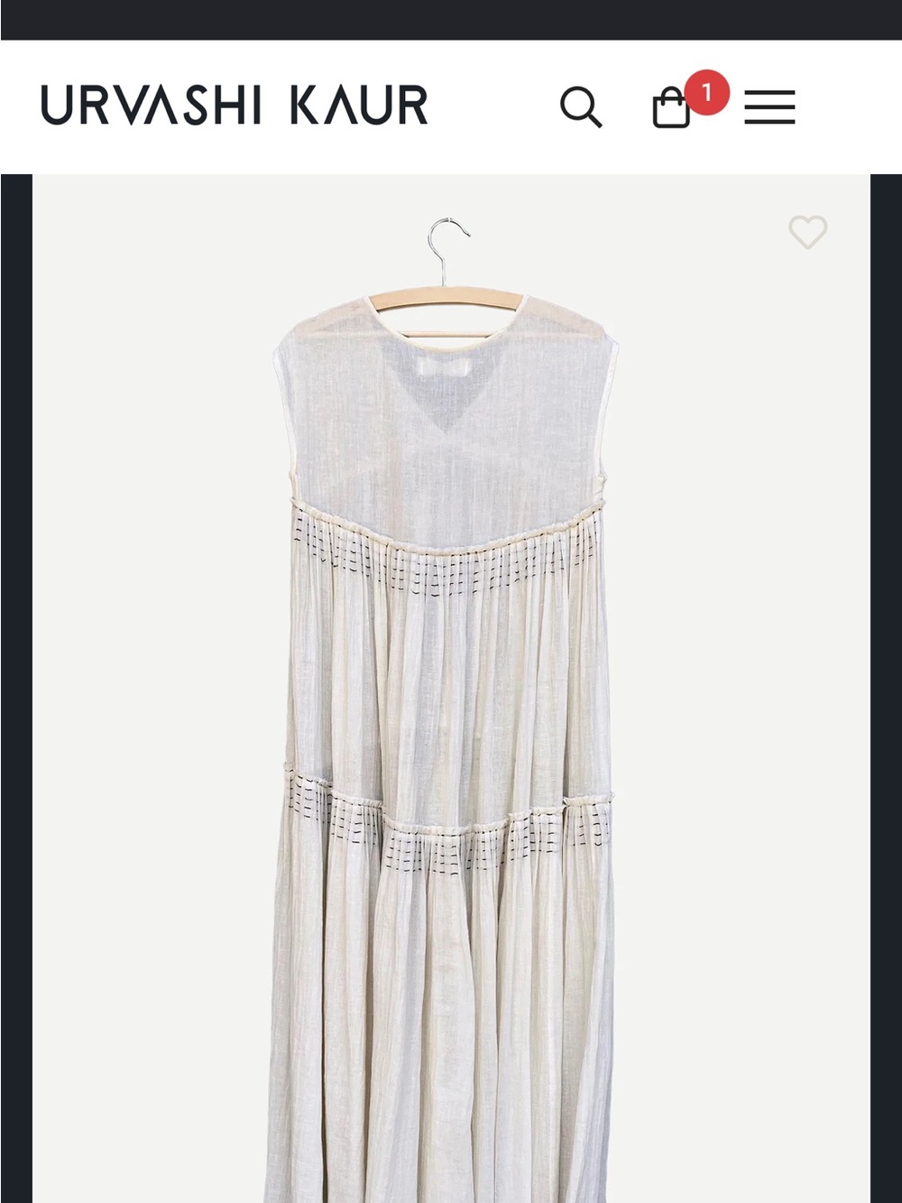Urvashi Kaur  white /Black Tiered Sleeveless Maxi Dress
